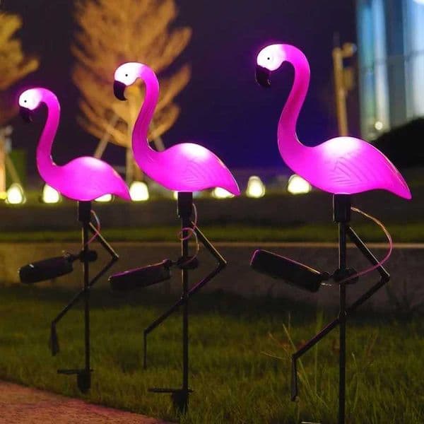 Solar Waterproof Flamingo Lawn Light Outdoor LED Pink Flamingo Stake Light Yard Landscape Lighting for Garden Park Pathway Decor Y240816