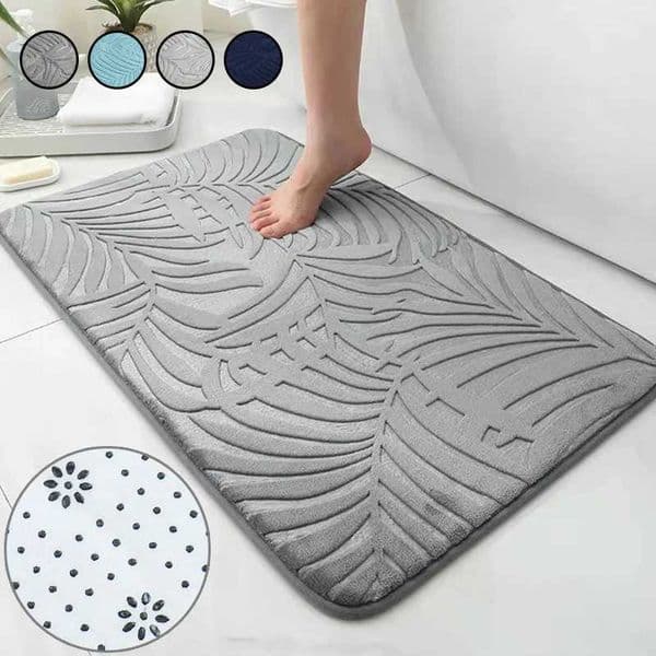 Floor Bath Mat Coral Fleece Bathroom Carpet Water Absorption Non-slip Memory Foam Absorbent Washable Rug Toilet Floor MatM240816