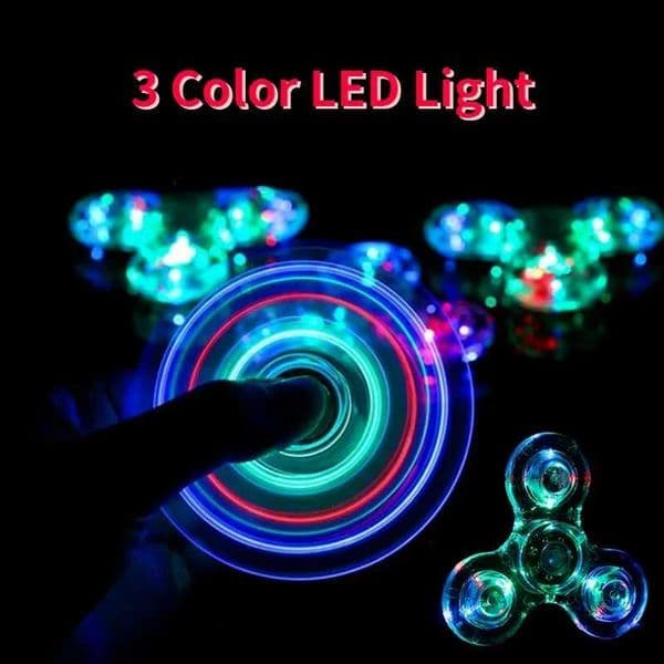 Transparent Luminous LED Light Fidget Spinner Hand Top Spinners Glow In Dark Light EDC Figet Spiner Finger Stress Relief Toys Y240817