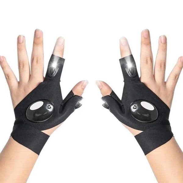 2026 New New LED Half Finger Glove For Men Women Outdoor Waterproof Night Fishing Bait Cycling Running Flashlight Fingerless Gloves Y240817 Desi Toy