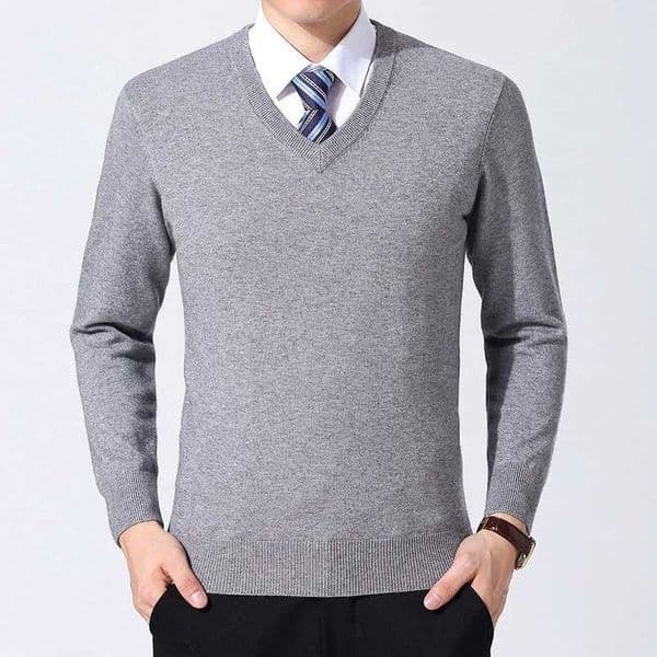 TFETTERS Spring Autumn V Neck Pullovers Mens Ribbed Cuff Long Sleeved Fashion Sweaters Men Casual 2024 New Stretch Knit TopXJ240814