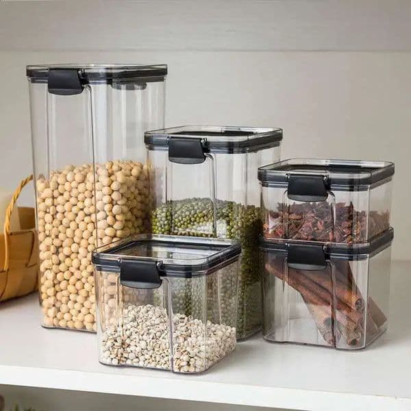 Food storage container refrigerant storage box transparent plastic storage spice box with lid sealed multi grain storage tank for food cans 240816