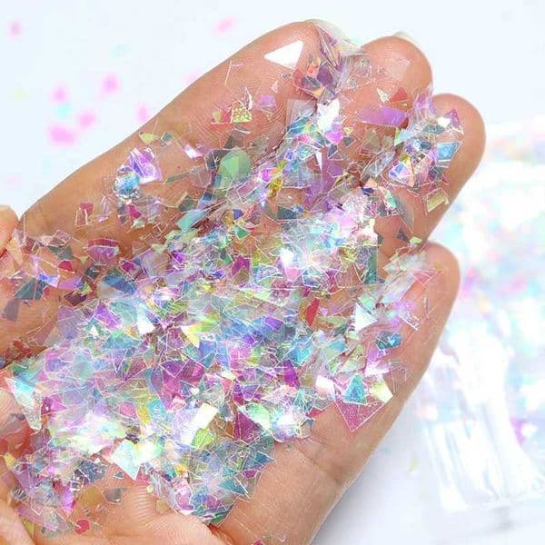 10g mermaid effect nail clip holographic nail art glitter nail design glitter W240815