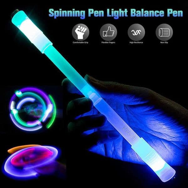 Luminous Spinning Pen Glowing in Dark Rotating Balance Pen Decompression Pens Spinner Toy LED Spinning Pen Gifts For Kids Adults Y240817