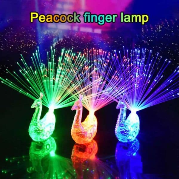 Peacock Finger Light Glow In The Dark Kids Toy Luminous Decoration Light Flash LED Lamp Stars Shine Children Intellectual Toys Y240817