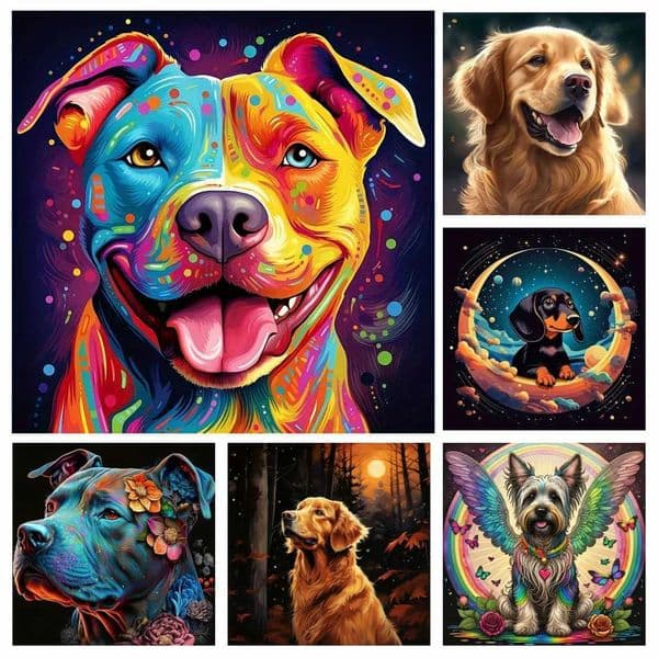AZQSD Diamond Painting Dog Animal Mosaic Handmade 5d Diy Needlework Embroidery Cross Stitch Full Square Round Drill Home DecorXJ240816