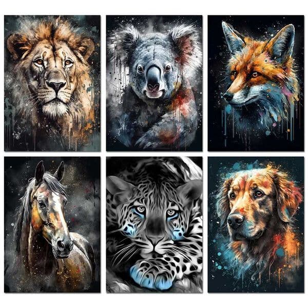Lion Diamond DIY Koala Animals Stitch Cross 5D Tiger Painting Kit Full Drill Round Embroidery Mosaic Art Picture of Rhineston