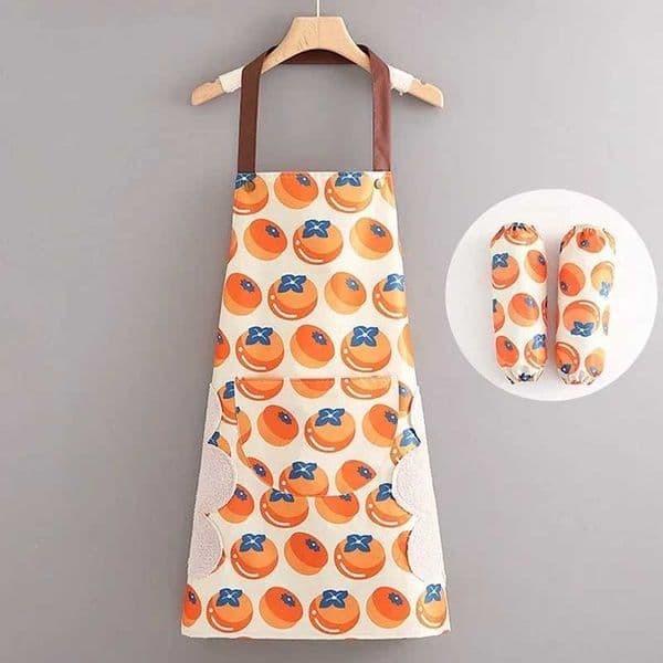 Orange Hand-Wiping Apron Waterproof Anti-Oil Nordic Fashion Sleeveless Kitchen Gown Mens and Womens Home Work ClothesXJ240816