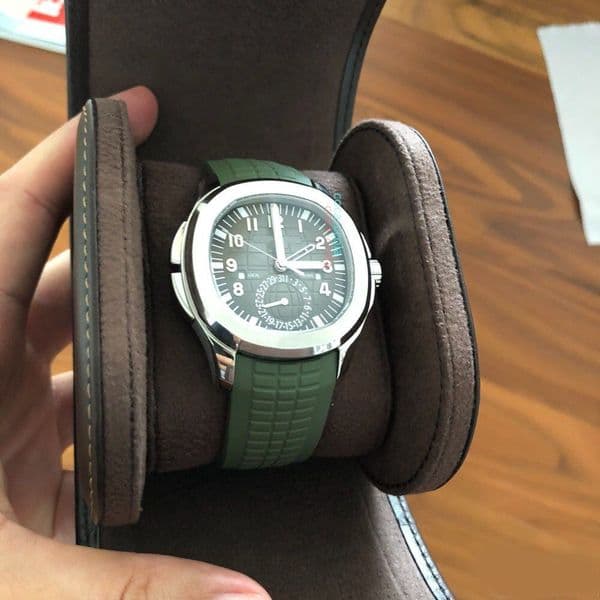 Top selling watch High Quality Automatic Watches 40mm green 5164 Aquanaut Travel Time Movement Mechanical Transparent Mens Rubber Wristwatches no box