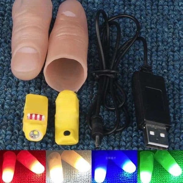 Professional Light-Pair Set ( Red Four Colors ) Magic Tricks Gimmick Super Thumb Light Magia Props Stage Magie Illusions Y240817
