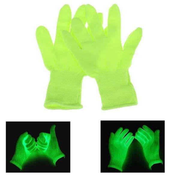 1 Pair Noctilucent Flashing Gloves Unisex Light Finger Lighting Dark For Party Y240817