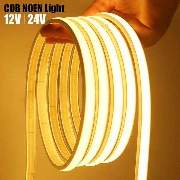 12V 24V IP68 waterproof COB LED neon light strip rope light 5m 10m 15m 20m 0.5m flexible light 320LED high-density inner lining light RA90 B240817