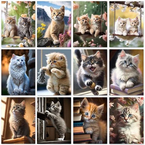 5D DIY Diamond Painting Black Cat All Resin Diamond Mosaic Embroidery Animal Cross Stitch Water Diamond Inlay Home DecorationXJ240816