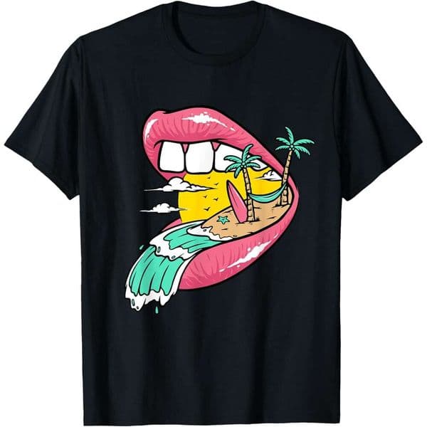 T shirt for Mens Beach In My Mouth Sunshine Summer Vibes Palm Trees Funny Tee T-Shirt Shirts Tshirt Graphic Tee Casual Tops Clothes Short sleeve