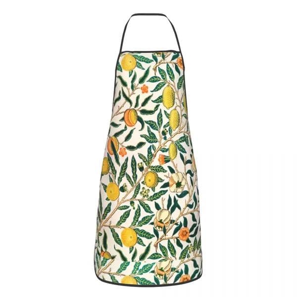 Unisex William Morris Pattern Fruits Bib Apron Adult Women Men Chef Tablier Cuisine for Kitchen Cooking Textile Pattern BakingXJ240816