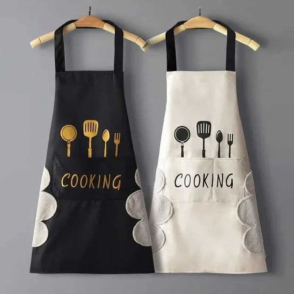 Kitchen Household Waterproof and Oil-proof Men and Women New Apron Cooking Baking Waterproof Oilproof Aprons Hand-wipingXJ240816