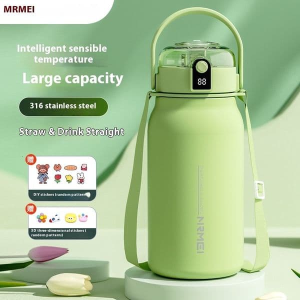 High-Quality Stainless Steel Thermal Pot - Ideal for Male & Female Students with Straw Cup Feature