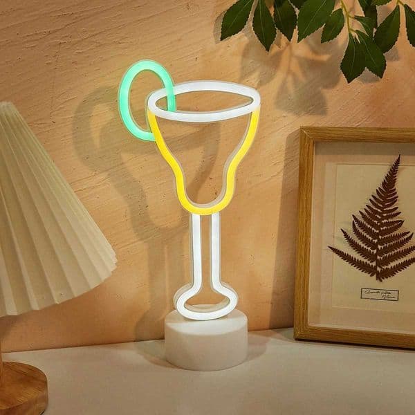 Chi buy Cocktail Desktop LED Neon Lights USB Powered Neon Lights Night Lights 3D Wall Art and Gaming Room Bedroom Living Room Decorative Lights B240817