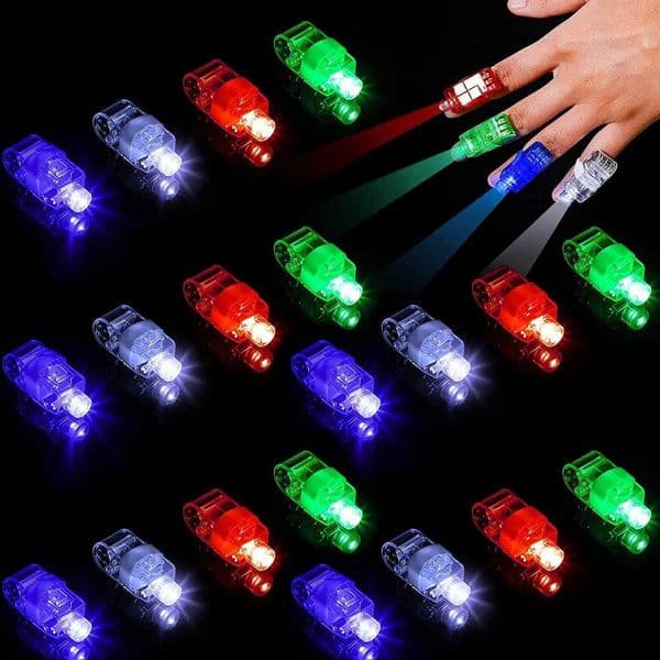 10 Pieces LED Finger Lights 6 Color Finger Flashlights for Kids Birthday Party Supplies Rave Laser Assorted Toys Y240817