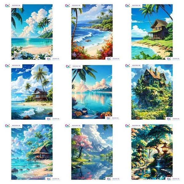 DIY Diamond Painting Kit Seaside Landscape 2024 30x40 cm Round/Square Diamond Full Diamond Mosaic Home DecorationXJ240816