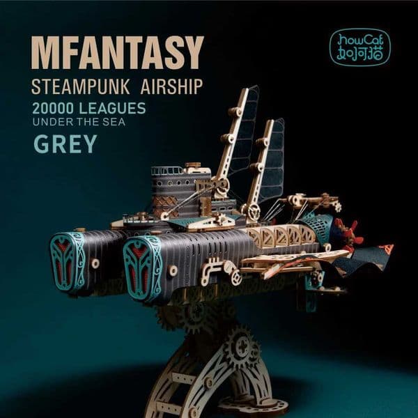Fantastic Spaceship DIY 3D Wooden Puzzle Steampunk Airship Popular Assembly Model Kits Toys For Children Kids Girl Birthday Gift CL240817