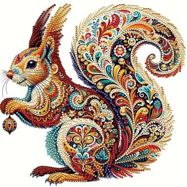 GATYZTORY Squirrel Diamond Painting Ornament Kits Special Shaped Diamond Painting Desktop Decorations Bedroom Table DecorationXJ240816