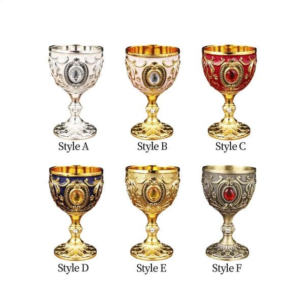 30ML vintage metal wine glass champagne glass beverage glass cocktail glass medieval style bar party home decoration 240816