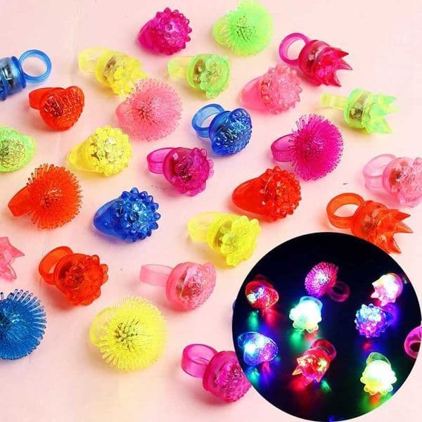 5pc Glowing Ring LED Light Up Luminous Rings Colorful Finger Light Glow in the Dark Wedding Party Supplies Soft Rubber Toy Ring Y240817