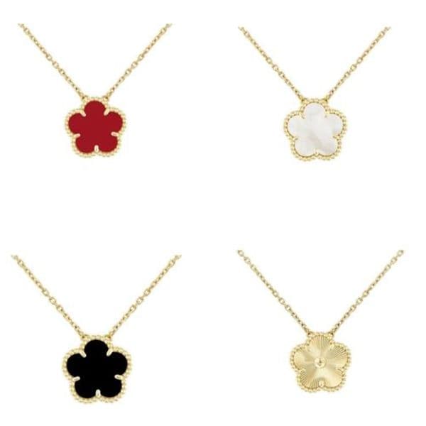 18k gold silver diamond chain flower necklace for women luxury birthday gift