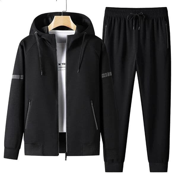 Mens Pullover Tracksuit 2piece set mens sports shirtpants casual shirt jogging top pants Plus size 10XL 240816