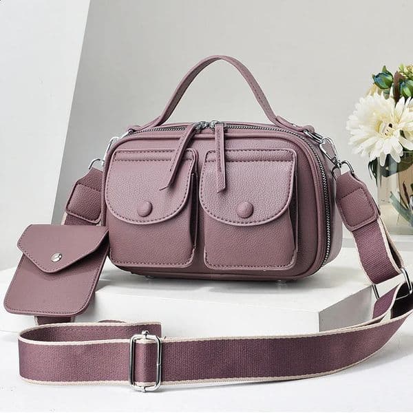 High Quality Womens Handbag Fashion Versatile Crossbody Bag Commuting Handheld Small Square Boston Bags 240817