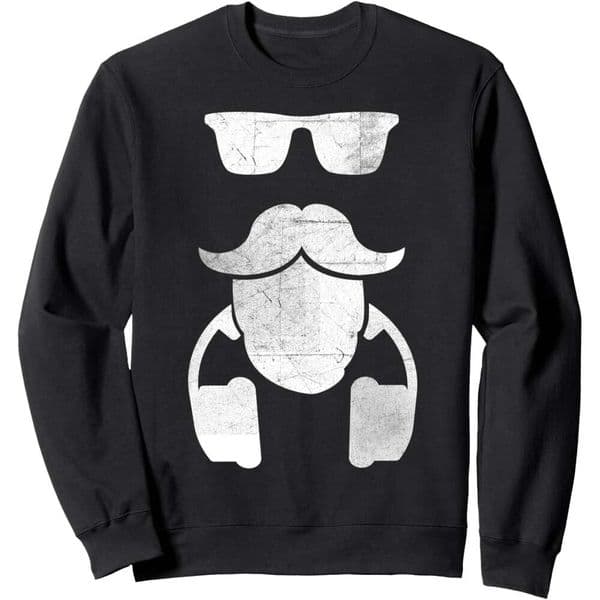 Long Sleeve Shirts For Men Sweatshirt Silhouetted Gift Moustache Glasses DJ Headphones Sweatshirt Graphic Tee Streetwear Casual Tops Clothes sweatshirts