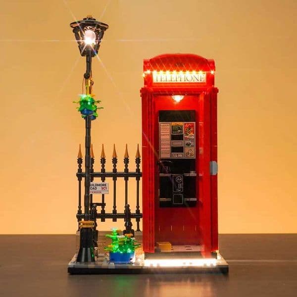 Build Block brick Set Vonado LED Light 21347 Is Suitable For Red London Telephone Box Building Blocks Including Lighting Accessories Only Toy