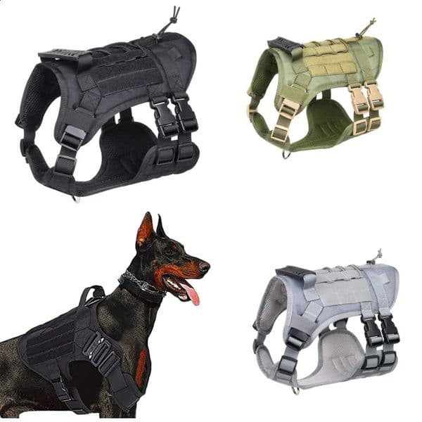 Large Dog Harness And Leash Set Pet German Shepherd Malinois Training Walking Vest Dog Harness And Collar Set For All Breeds Dog i240819