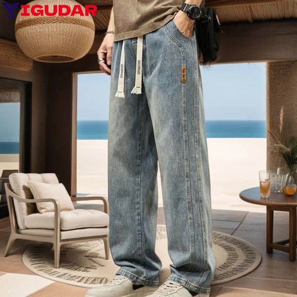 Baggy Jeans Mew Wide Pants Loose Fit Harem Pants Casual Oversize Mens Trousers Jeans y2k strtwear trousers Z260515