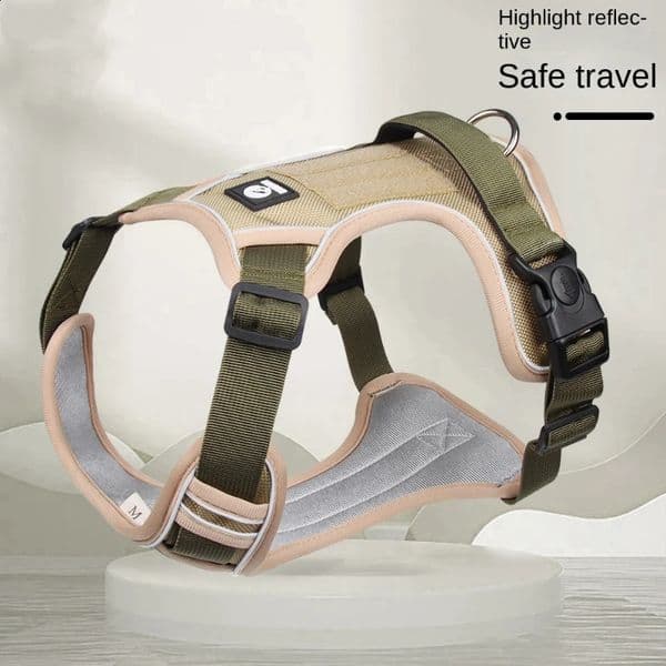 Adjustable Harness Dog Reflective Safety Training Walking Chest Vest Leads Collar For French Bulldog Pets Dogs Accessories i240819