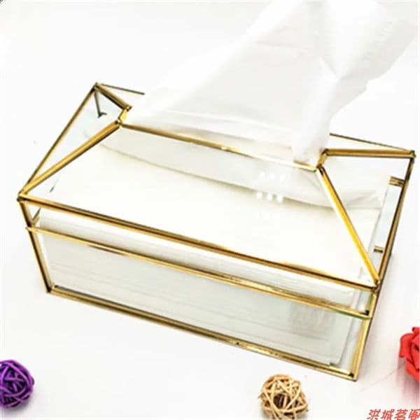 Glass paper towel box paper towel box drawing paper box European creative napkins living room tea table decoration FH026 240819