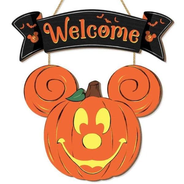 Halloween Mouse Pumpkin Decorations Halloween Mouse Welcome Hanging Sign for Front Door Happy Halloween Wooden Pumpkin SignsXJ240817