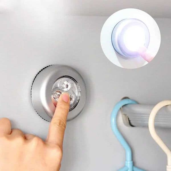 2PCS LED wireless night light battery powered hand pressed emergency lighting circular bedside lamp reading small night light B2408119