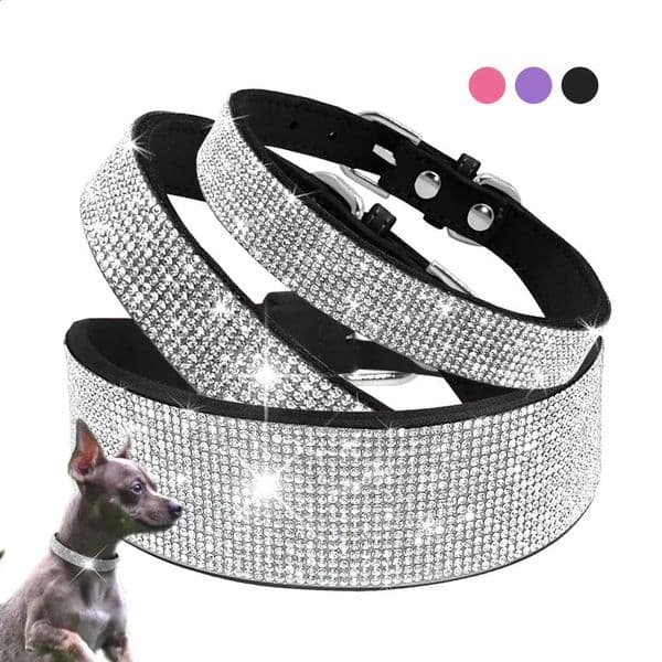 Bling Rhinestone Dog Cat Collars Leather Pet Puppy Kitten Collar Walk Leash Lead For Small Medium Dogs Cats Chihuahua Pug Yorkie 240819