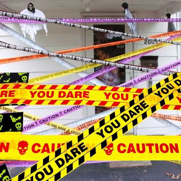 6Mx7.5CM Halloween Warning Tape Signs Halloween Props Danger Warning Line Isolation Belt Sign Home Garden Halloween DecorationXJ240819