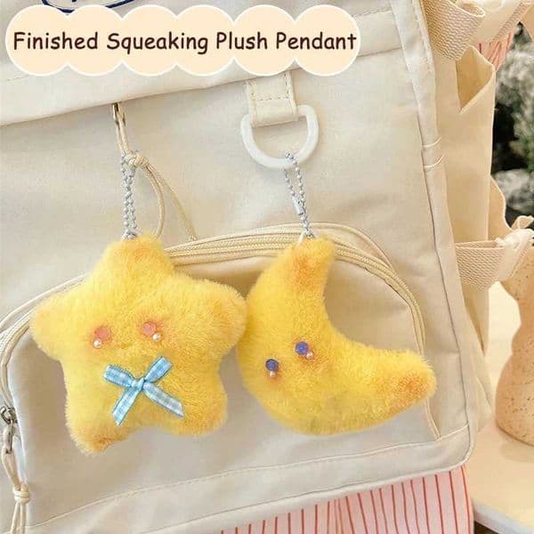 Finished Star Plush Pendant Cartoon Moon Soft Fill Doll Keychain Car Keyring Backpack Decorative Gift W240817