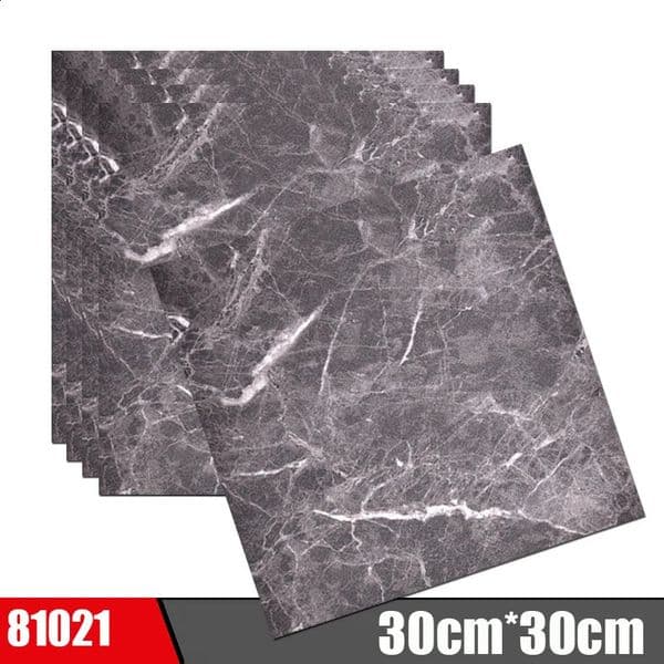 20PCS 30*30cm Modern Marble Tile Thick Self-Adhesive Wall Floor Stickers Ground Wallpapers Bathroom DIY Bedroom Home Decor 240816