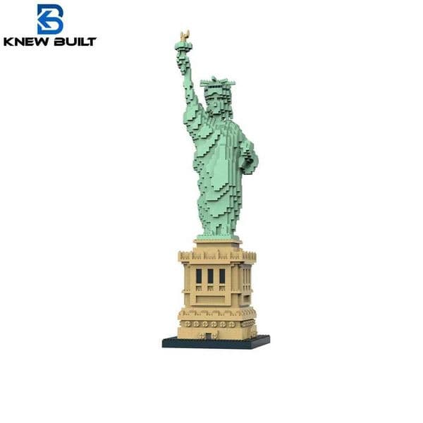 Knew Built Liberty Enlightened USA Statue Micro Mini Building Blocks Constructions for Adult Kids Gift Creativity and HistoryM240819