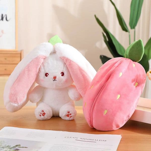 Bunny Plush Toys Cute Strawberry Of Rabbits Stuffed Animal Kawaii Bunny Baby Plushie Soft Hugging Toy Gifts for Ki 240806 Z260528