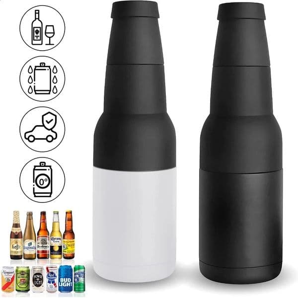 3in1 stainless steel beer can bottle holder with cola opening double wall vacuum insulated used for cooler bar 240819
