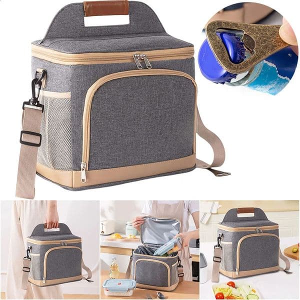 Insulated Thermal Bag with Strap Lunch Picnic Bag Food Thermal Bag Insulation Lunch Bag for Picnic Camping Outdoor Activities 240819