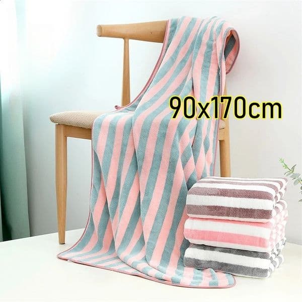 Stripe Super Soft Bath Towel 90 x 170 cm Bathroom Towel Gym Towel Sports Towel Beach Towel Super Absorbent 1pc 240819