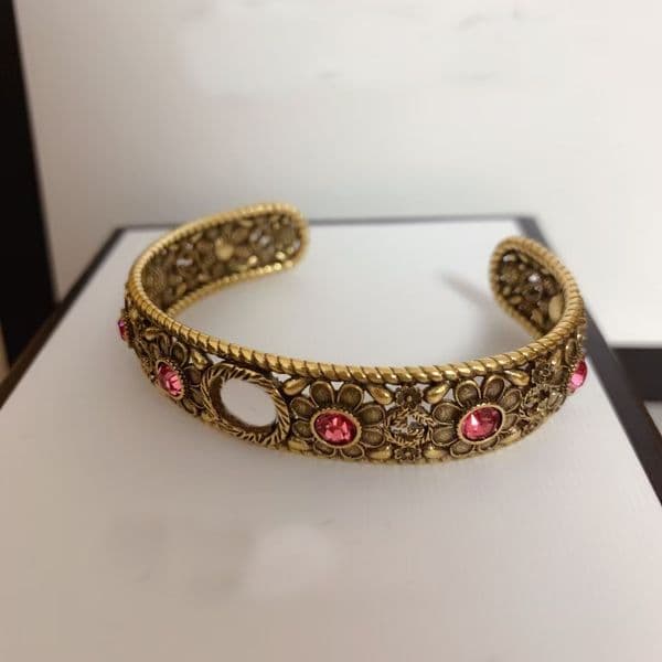 Luxury Designer Flower Carved Cuff Bangles 14k gold Brass High quality stylish delicate bracelet Women's party birthday gift jewelry