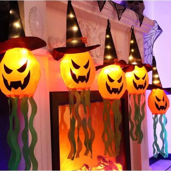 5pcs LED Halloween Outdoor Light Battery Power Skeleton Pumpkin Ghost Horror Grimace Glowing Party Props Halloween DecorationXJ240819